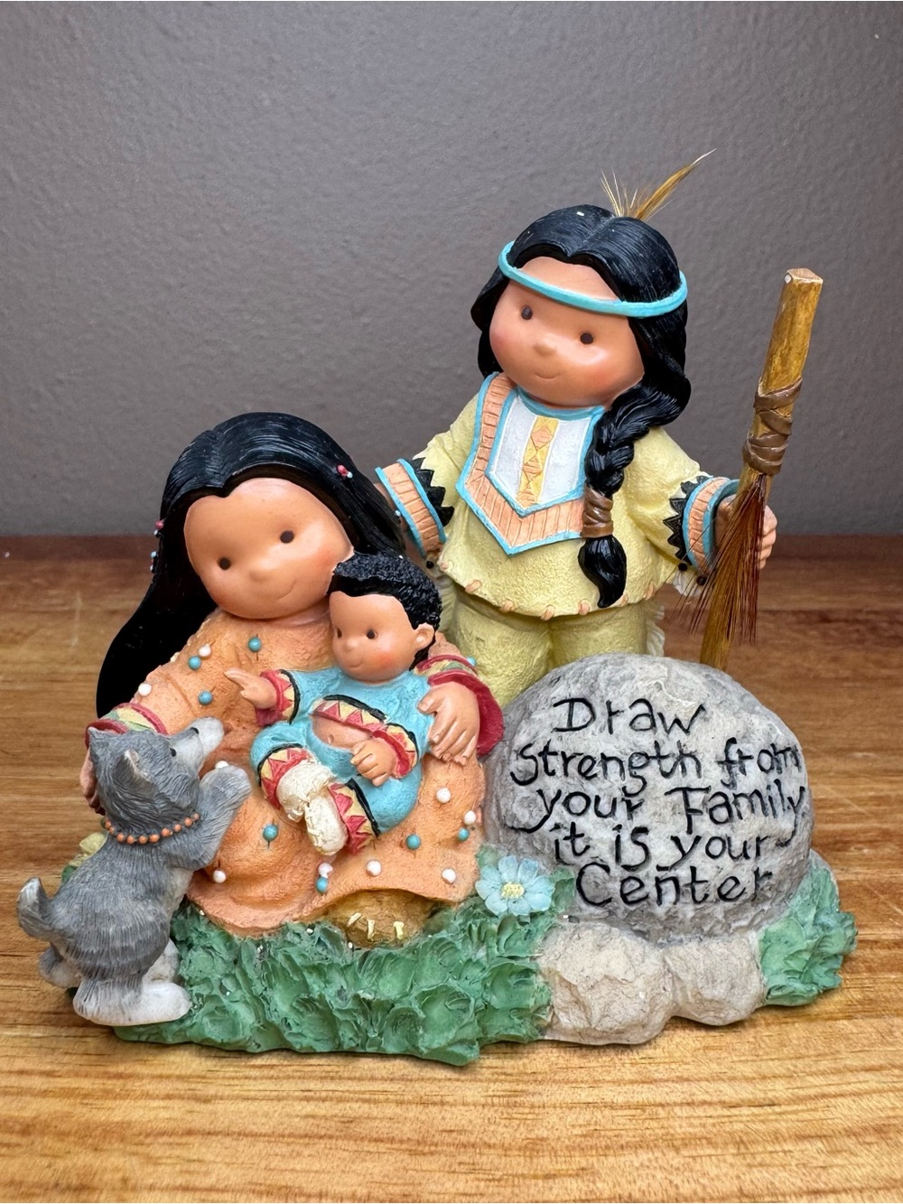 Friends of the Feather Enesco #926191 Native American Family Figurine